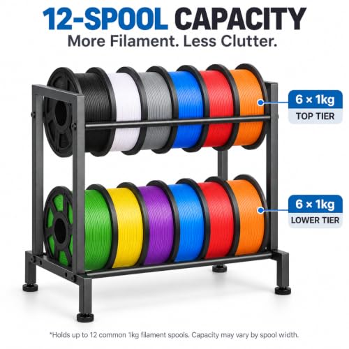 3D Printer Filament Holder Rack, 2-Tier Metal Desktop - Image 6