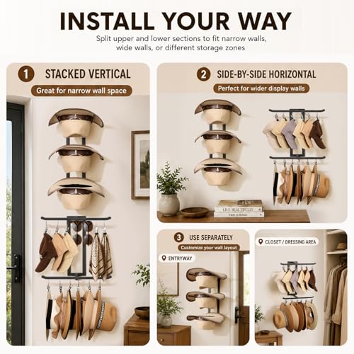 Hat Rack for Cowboy Hat and Baseball Caps Hat Hanger - Image 5