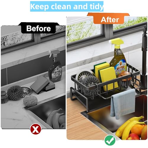Sponge Holder for Kitchen Sink, Kitchen Sink Caddy Rustproof 304 - Image 4