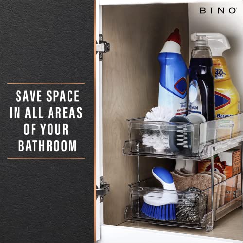 BINO 2 Tier Clear Storage Organizer with Dividers | Slide Out - Image 8