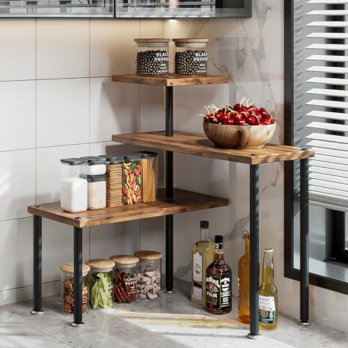 3 Tier Adjustable Countertop Organizer Corner Shelf - Image 2
