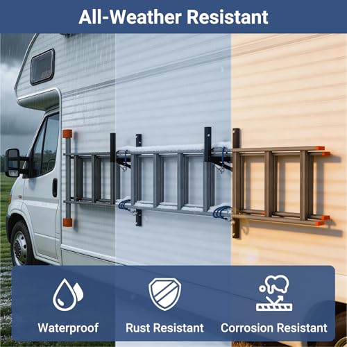 2+2 Trailer Ladder Rack with 4 Elastic Ropes, 350 LBS - Image 4