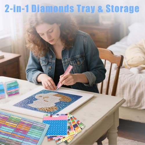 Qlonry 80Pcs Upgrade Diamond Art Storage Trays Convex - Image 8