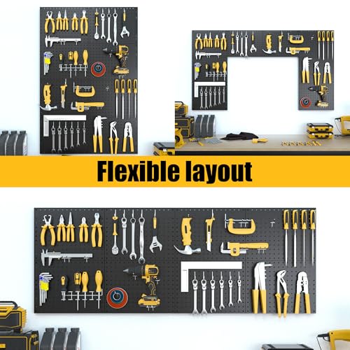 Peg Board, 8 Pack Metal Pegboard Panels with 50 Hooks - Image 6