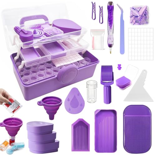 CXJINZE Diamond Painting Tools Accessories Storage Kit, Purple - Image 2
