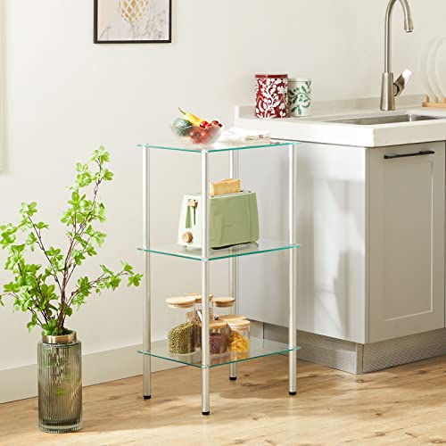 HOOBRO Glass Shelf, 3 Tier Bathroom Standing Shelf Unit - Image 7