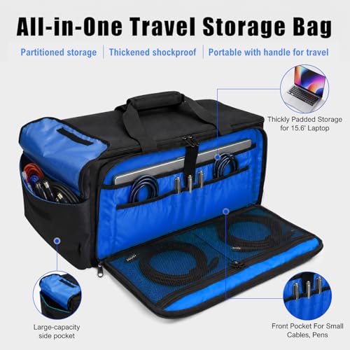 Large DJ Cable Bag Organizer with Laptop Pocket & | Home Organization - Image 5
