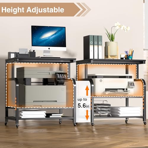 niffgaff Mobile Printer Stand with Large Desktop - 3 Tier - Image 5