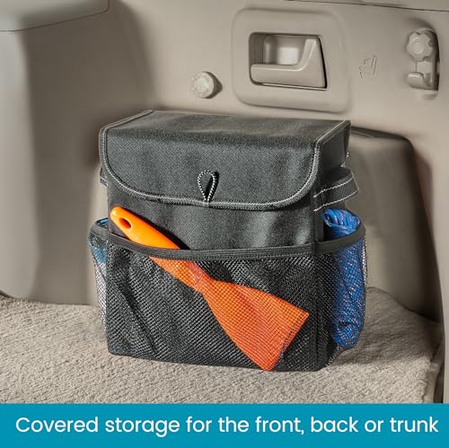 Carganizer Small Car Storage Bin with Lid for Trunk, Front - Image 3