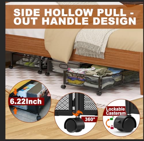 Under Bed Storage Containers,2 Pack Foldable Underbed - Image 4
