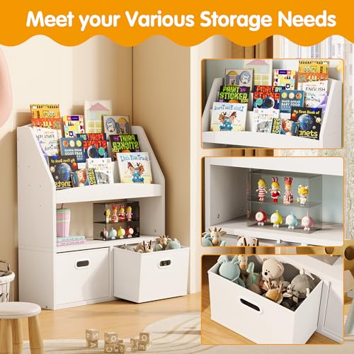 Homeiju Kids Bookshelf & Toy Storage Organizer with 2 - Image 7