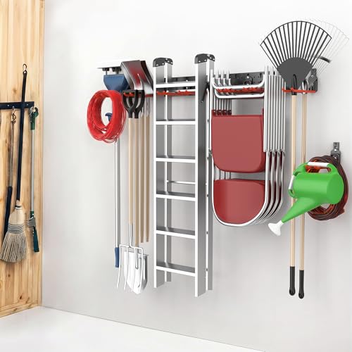 Garage Tool Storage Organizer, Wall Mount Garden Tool Rack - Image 3