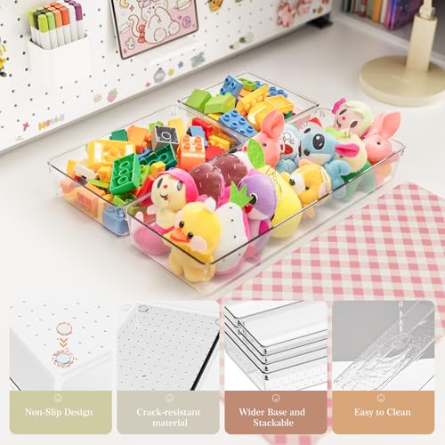 Criusia Drawer Organizer, 12 Pack Clear Plastic Kitchen Drawer - Image 5