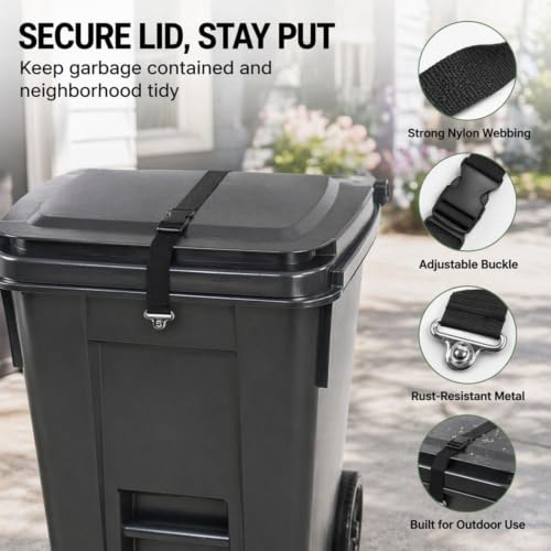 Trash Bag Securing Strap And Gloves Kit - Trash Can Lid Strap - Image 6