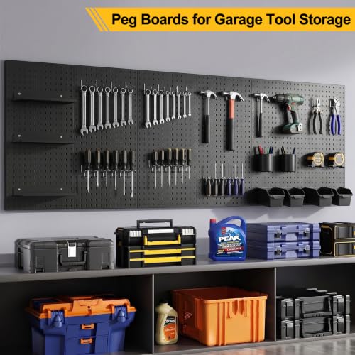 10 Pcs Metal Pegboard Panels, 16"x12" Heavy Duty Peg | Garage Storage - Image 3