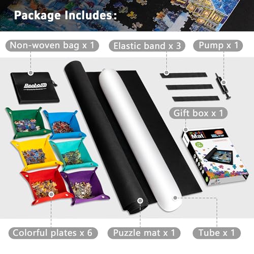 Becko US 2000 Piece Puzzle Mat with 6 Sorting Trays & - Image 6