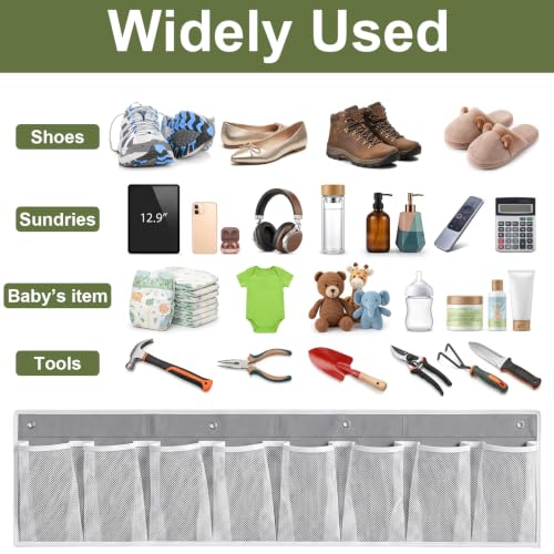 4 Pack Hanging Shoe Organizer with 32 Large Mesh Pockets - Image 8