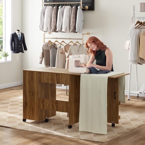 Sewing Table Folding – Storage Shelves Sliding Drawer - Image 7