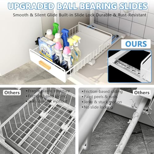 Under Sink Organizer Kitchen - Upgraded Professional Rails, 2 - Image 3