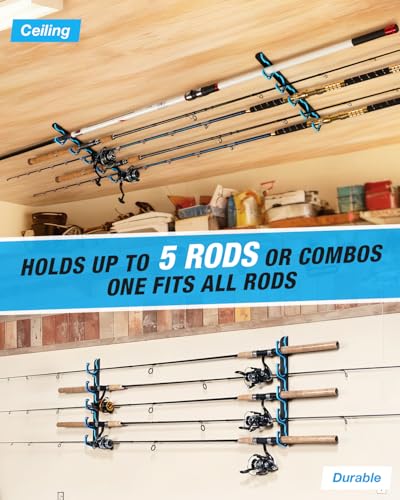 Fishing Rod Rack,Wall or Ceiling Mounted Pole Holder Garage - Image 3