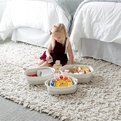 NaturalCozy 5-Piece Rectangle Storage Basket Set- Natural Cotton - Image 5