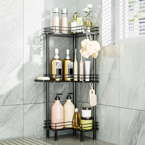 Consumest Corner Shower Caddy Standing - 3-Tier Stainless Steel - Image 2