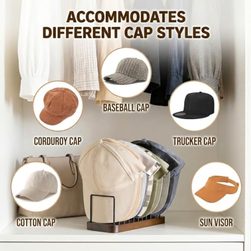 10-Slot Hat Rack with Separate Dividers for Vertical,Space-Saving - Image 7