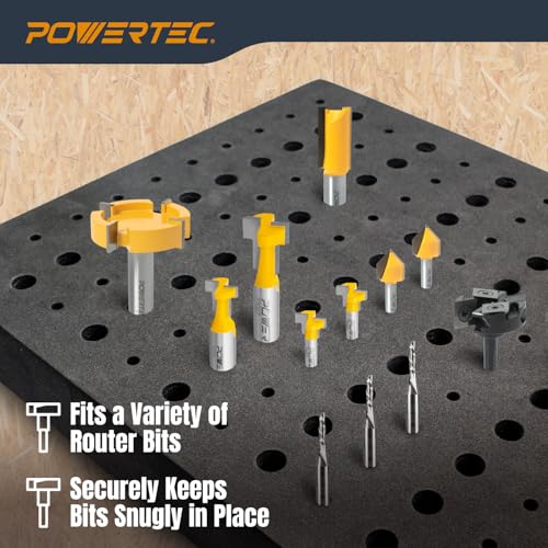 POWERTEC Router Bit Storage Inserts for 110 Bits, 50PCS 1/2" - Image 4