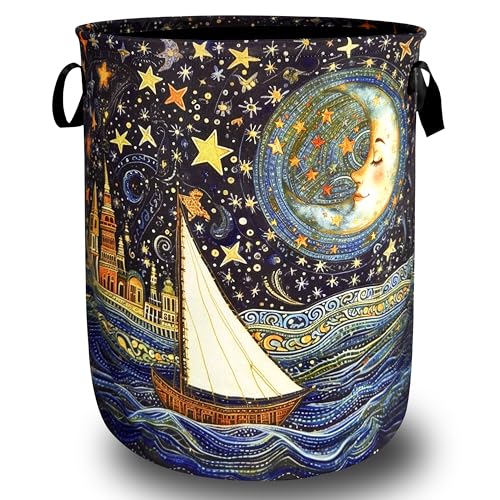Moon Starry Sky Laundry Basket Oxford Cloth | Home Organization - Image 2