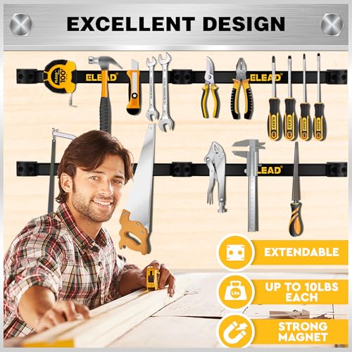 6-Piece 12" Magnetic Tool Holder Storage Organizer - Wall - Image 7