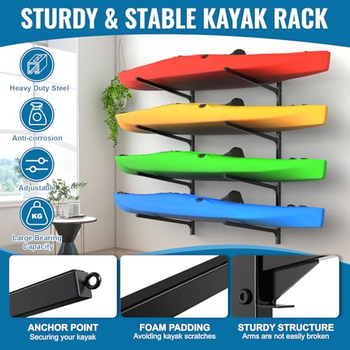 Kayak Storage Rack, Kayak Wall Mount Rack - Image 5