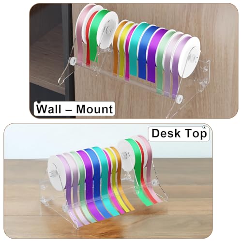 Homakover Acrylic Ribbon Storage Organizer, Wall Mounted - Image 5