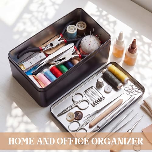 Hotop Black Metal Tin Box with Lid, 7 x 3.8 x 2.5 Inch - Image 3