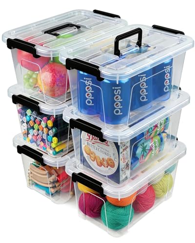 EOENVIVS 7 QT Clear Storage Bins with Lids, 6 Pack, | All Products - Image 2