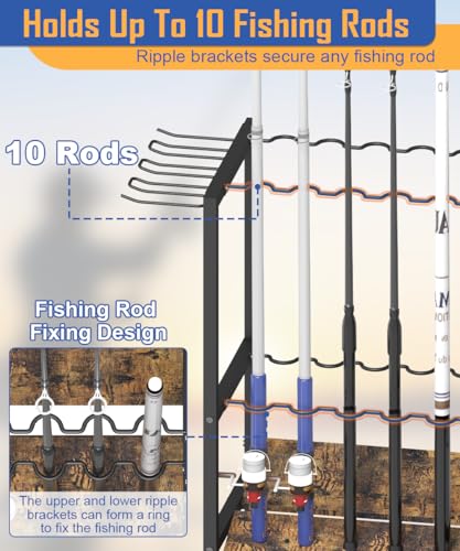 Fishing Rod Holders for Garage, Fishing Pole Holder Stand - Image 6