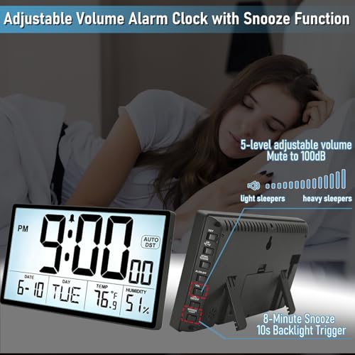 Adjustable Backlight 9'' Narrow Bezel Digital Wall Clock,Wall - Image 7