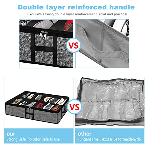 Under Bed Storage Organizer for Closet 2pc-24 Pairs Shoe Boxes - Image 3