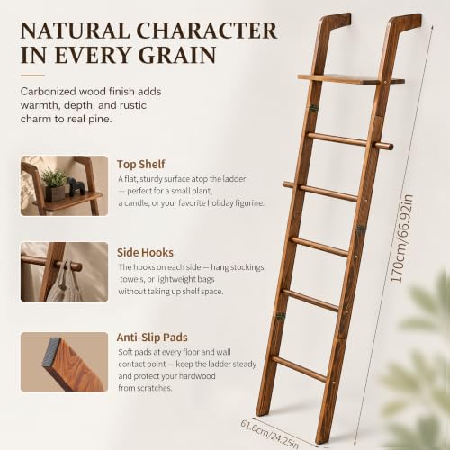 Blanket Ladders for the Living Room, 6 Tier Quilt Ladder - Image 3