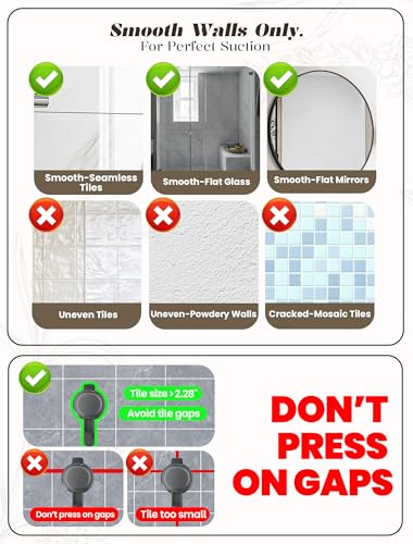 Corner Shower Caddy Suction Cup,Shower Shelves with Hooks - Image 5