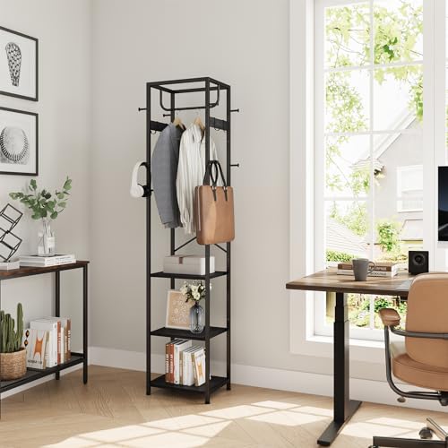ELYKEN Coat Rack Freestanding, Hall Tree with 3 Shel | All Products - Image 7