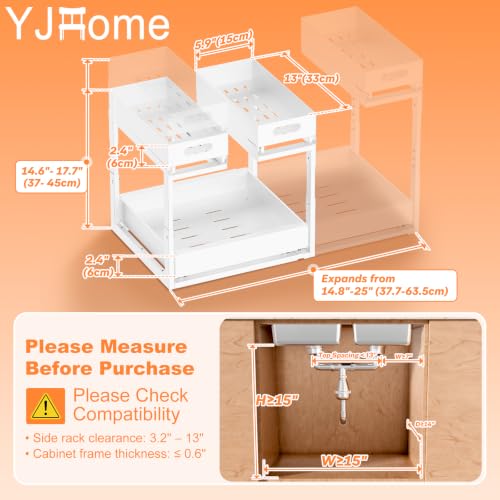 Upgrade 1 Pack Expandable Under Sink Organizer: 2-Tier - Image 3
