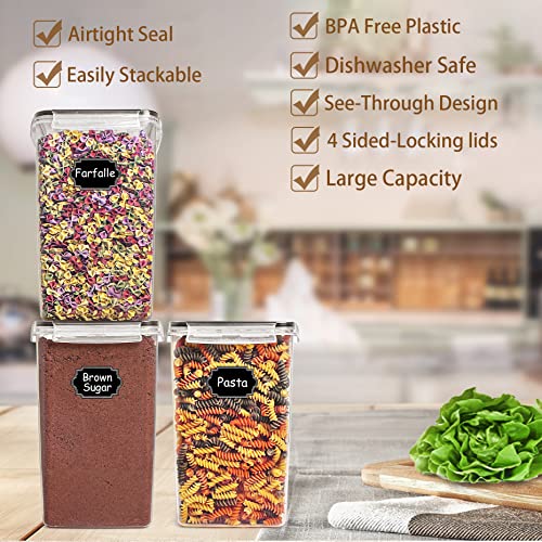 Wildone Flour Sugar Storage Containers 6.5L, 4 PCS, Black - Image 5
