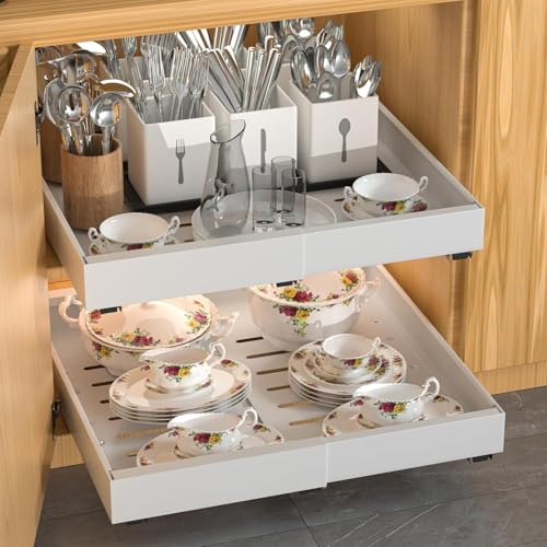 DEKAVA 4 Pack Pull Out Cabinet Organizer Expandable, Adhesive - Image 7
