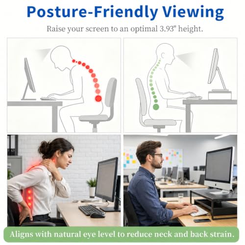 Monitor Stand Riser for Desk, Adjustable Computer Monitor Shelf - Image 5