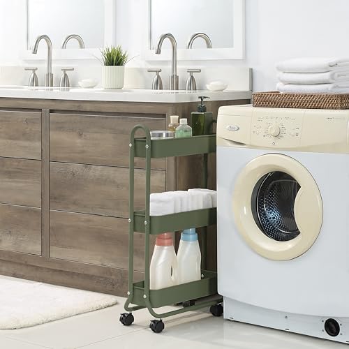 SunnyPoint Slim Rolling Storage Cart, 3 Tier Bathroo | All Products - Image 4