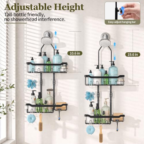 Adjustable Shower Caddy Hanging Rustproof: Tool-free Height - Image 3