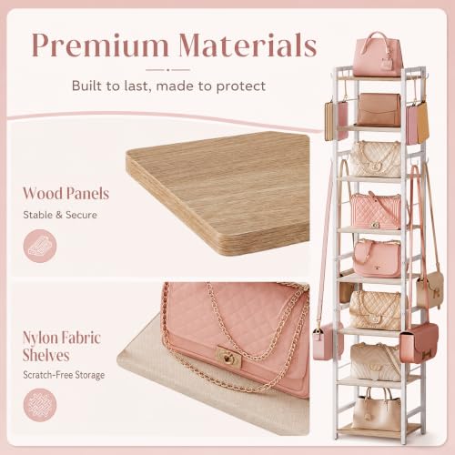 8-Tier Narrow Purse Organizer for Closet, Tall Vertical Purse - Image 3
