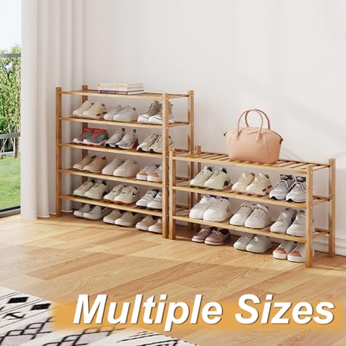 Bamboo Shoe Rack Organizer for Closet and Entryway - Space-Saving - Image 4