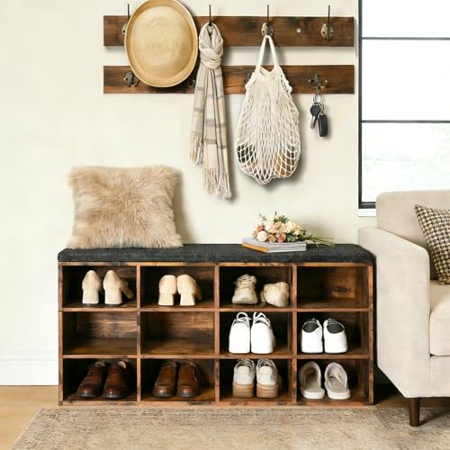 HOOBRO Shoe Storage Bench with Cushion, 39.4" L Entr | Home Organizati - Image 5