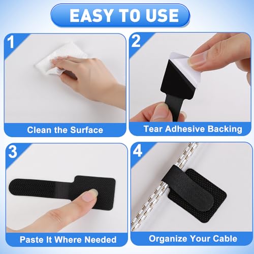 Phinus 50PCS Cord Management Under Desk, Adhesive Wi | Cable Managemen - Image 6